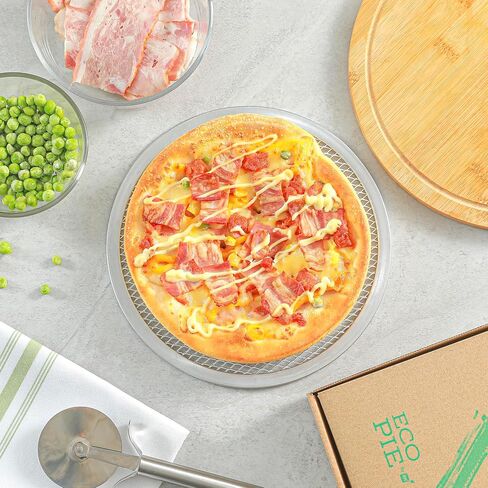 12 Pack 9 Inch Aluminum Pizza Screen, Seamless Rim Rust Resistant Baking Screen, Stackable Lightweight Pizza Mesh for Crispy Crust, Commercial Pizzeria & Home Oven Use in Kuwait