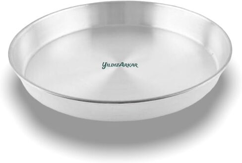 Aluminum Baking Pan Set 3 Piece for Baklava, Pastries, Cookies, and Meals - 38cm, 34cm, 30cm Sizes - Silver Finish - Silver 30-34-38 in Kuwait
