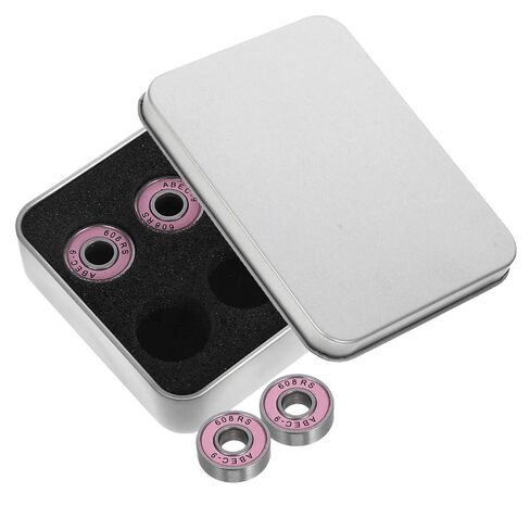 8 Pcs Pink Steel Bearings for Roller Skates with Dual Row Wheel Layout, Versatile Surface Compatibility, Multipurpose Design for Indoor and Outdoor Skating in Kuwait