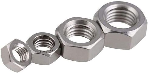 Hexagonal nut， Hardware Nuts，Hex Nuts，2pcs Metric Left Hand Thread Hex Nut M12 Stainless Steel Reverse Hexagon Nuts Tooth in Kuwait