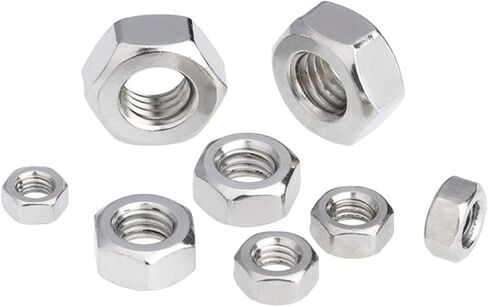 Hexagonal nut， Hardware Nuts，Hex Nuts，20pcs M5 M6 M8 M10 White Zinc Hex Nut Reverse Thread Nuts Rotate Left A2 Stainless Steel(M6) in Kuwait