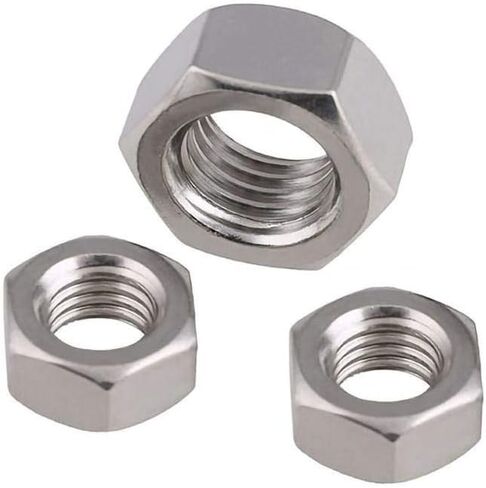 Hexagonal nut， Hardware Nuts，Hex Nuts，30pcs M5 Metric Left Hand Thread Hex Nut 201 Stainless Steel Reverse Hexagon Nuts Tooth in Kuwait