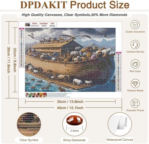 dpdakit مزرعة الماس مجموعات الفن للبالغين، المناظر الطبيعية الماس مجموعات الرسم للمبتدئين، 5d diy جولة كاملة جوهرة الفن الحرف هدية ديكور جدار المنزل، 12 × 12 بوصة in Kuwait