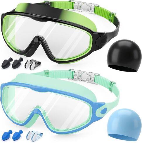 Kids Swim Goggles 2 Pack, Anti Fog No Leak UV Protection Ages 4-15 in Saudi Arabia