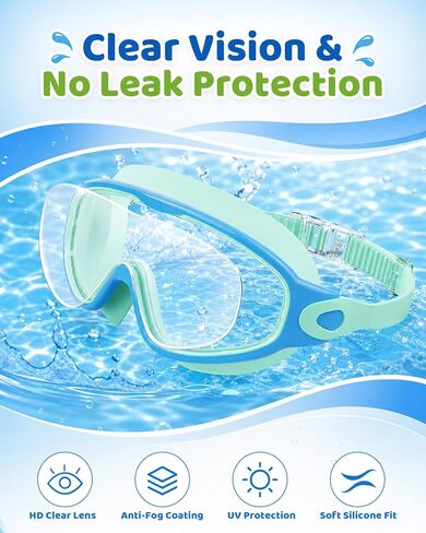 Kids Swim Goggles 2 Pack, Anti Fog No Leak UV Protection Ages 4-15 in Saudi Arabia