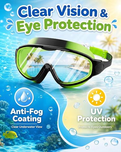 Kids Swim Goggles 2 Pack, Anti Fog No Leak UV Protection Ages 4-15 in Saudi Arabia