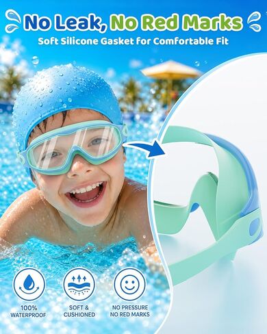 Kids Swim Goggles 2 Pack, Anti Fog No Leak UV Protection Ages 4-15 in Saudi Arabia