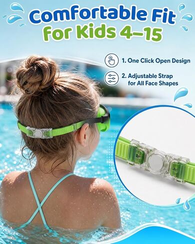 Kids Swim Goggles 2 Pack, Anti Fog No Leak UV Protection Ages 4-15 in Saudi Arabia