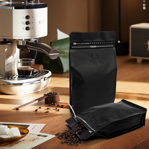 ZOOFOX 50 Pack 1 Lb Coffee Bags, Resealable Vented Bags for Small Business, Heat Seal Foil Packaging Zipper Pouches for Home or Store in Kuwait