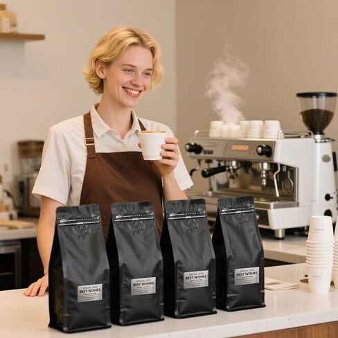 ZOOFOX 50 Pack 1 Lb Coffee Bags, Resealable Vented Bags for Small Business, Heat Seal Foil Packaging Zipper Pouches for Home or Store in Kuwait