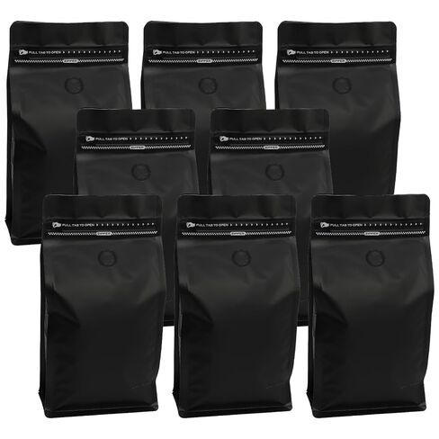 ZOOFOX 50 Pack 1 Lb Coffee Bags, Resealable Vented Bags for Small Business, Heat Seal Foil Packaging Zipper Pouches for Home or Store in Kuwait