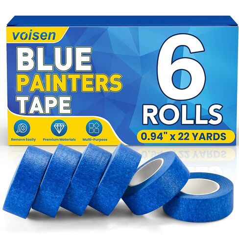 VOISEN 6 Packs Painters Tape, Blue Painters Tape, 1 Inch Wide (0.94 in x 22 Yds), Masking Tape for Multi-Purpose, Masking Tape Bulk,DIY Artist Craft Arts, Decoration, Drafting, No Residue in Saudi Arabia