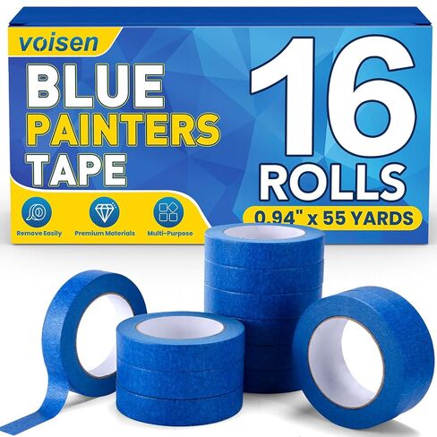VOISEN 6 Packs Painters Tape, Blue Painters Tape, 1 Inch Wide (0.94 in x 22 Yds), Masking Tape for Multi-Purpose, Masking Tape Bulk,DIY Artist Craft Arts, Decoration, Drafting, No Residue in Saudi Arabia