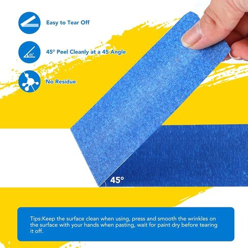 VOISEN 6 Packs Painters Tape, Blue Painters Tape, 1 Inch Wide (0.94 in x 22 Yds), Masking Tape for Multi-Purpose, Masking Tape Bulk,DIY Artist Craft Arts, Decoration, Drafting, No Residue in Saudi Arabia