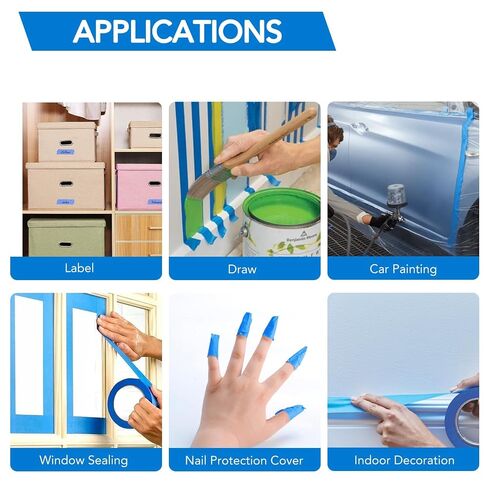 VOISEN 6 Packs Painters Tape, Blue Painters Tape, 1 Inch Wide (0.94 in x 22 Yds), Masking Tape for Multi-Purpose, Masking Tape Bulk,DIY Artist Craft Arts, Decoration, Drafting, No Residue in Saudi Arabia
