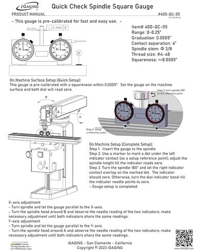iGAGING Precision Spindle Sqaure Tramming System for Mill, Lathe, Machine Calibration, and and CNC Setup, 3/8" Dia. Shank, 400-QC-05 in Kuwait