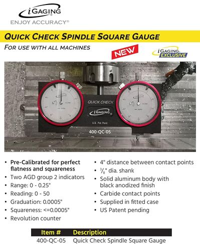 iGAGING Precision Spindle Sqaure Tramming System for Mill, Lathe, Machine Calibration, and and CNC Setup, 3/8" Dia. Shank, 400-QC-05 in Kuwait