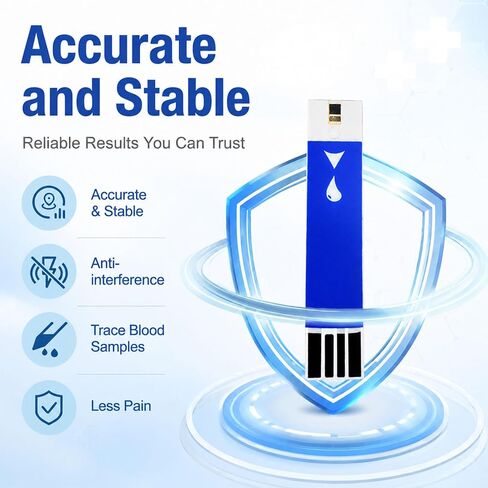 Stondon Blood Glucose Test Strips and Lancets, 100 Test Strips + 100 Lancets, Compatible with Stondon G430/G520/G425-3 Glucose Meters, No Coding Blood Sugar Testing Supplies in Kuwait
