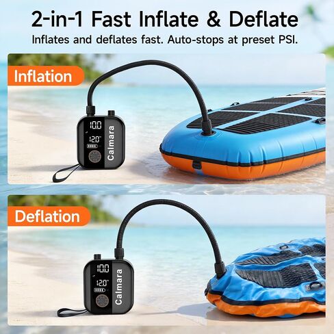 B1 Electric Paddle Board Pump,Rechargeable 10000mAh Cordless/12V DC 22 PSI High Pressure SUP Pump,Inflation & Deflation,Auto-Off for Stand Up Surfing Kite,Tent,Boat Gift for Men in Saudi Arabia