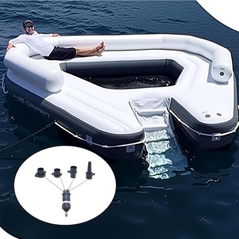 1 Set Paddle Board Pump Adapter Plastic Air Pump Adapter for Inflatables with 4 Air Valve Nozzles (Black) in Kuwait