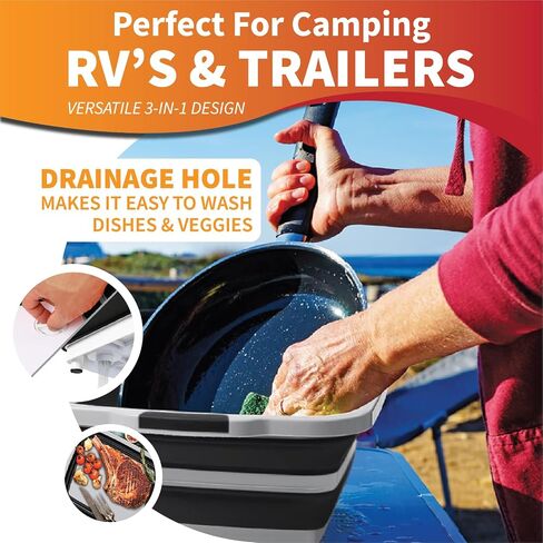 All-in-One Collapsible BBQ Prep Tub 8L - Marinating Station & Food Storage with Built-in Cutting Board & Airtight Lid - Perfect for Grilling, Camping & Kitchen Organization (Gray) in Kuwait