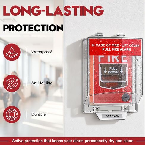 غطاء محطة سحب إنذار الحريق من Zipcase، واقي حماية متين لمنع الزناد العرضي، والأضرار المادية، والغبار والحطام، وغلاف سهل التركيب in Kuwait