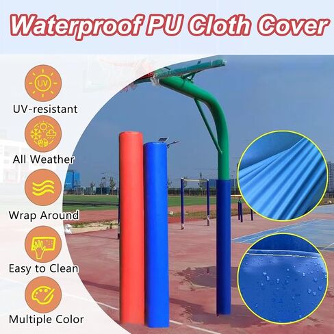 8ft Round Pole Protector Padding - Foam Column Bumper Pad with Fastener for Basketball Hoops, Lighting & Lamp Posts - 4" Inner Diameter Safety Wrap for Impact Protection in Kuwait