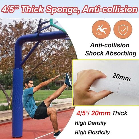 8ft Round Pole Protector Padding - Foam Column Bumper Pad with Fastener for Basketball Hoops, Lighting & Lamp Posts - 4" Inner Diameter Safety Wrap for Impact Protection in Kuwait