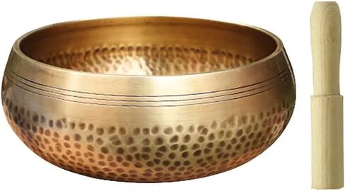 مجموعة أوعية الغناء (قطر 8 سم) - وعاء تأمل نحاسي مصنوع يدويًا مع مطرقة لشفاء الصوت واليوجا والاسترخاء واليقظة الذهنية (قطعة واحدة) in Kuwait