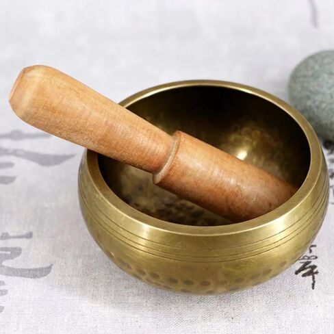 مجموعة أوعية الغناء (قطر 8 سم) - وعاء تأمل نحاسي مصنوع يدويًا مع مطرقة لشفاء الصوت واليوجا والاسترخاء واليقظة الذهنية (قطعة واحدة) in Kuwait