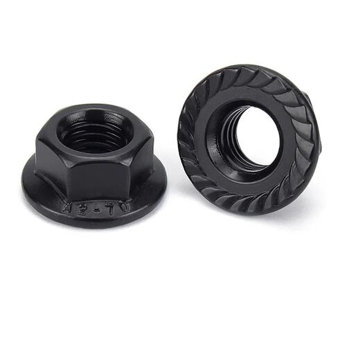 1/20pcs DIN6923 Black Plated 304 Stainless Steel Hex Head Serrated Spinlock Flange Nut(2pcs M12) in Kuwait