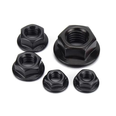 1/20pcs DIN6923 Black Plated 304 Stainless Steel Hex Head Serrated Spinlock Flange Nut(5pcs M8) in Kuwait