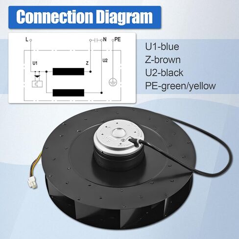 R2E280-AE52-17 مروحة تبريد الطرد المركزي 230 فولت 50 هرتز 1.0 أمبير 225 واط استبدل R2E280-AE52-05 20-PP01080 in Kuwait