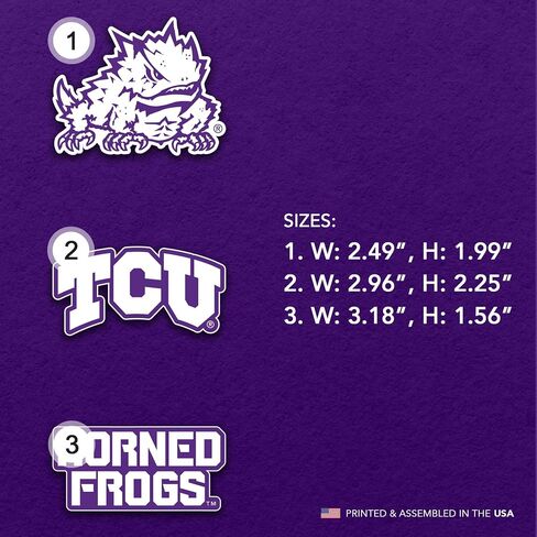 مغناطيس أكريليك من جامعة صبار الصحراء تكساس كريستيان 3 عبوات من الضفادع ذات القرون TCU تصميم زخرفي مرخص رسميًا (مجموعة المغناطيس أ) in Kuwait