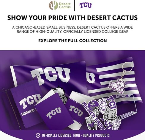 مغناطيس أكريليك من جامعة صبار الصحراء تكساس كريستيان 3 عبوات من الضفادع ذات القرون TCU تصميم زخرفي مرخص رسميًا (مجموعة المغناطيس أ) in Kuwait