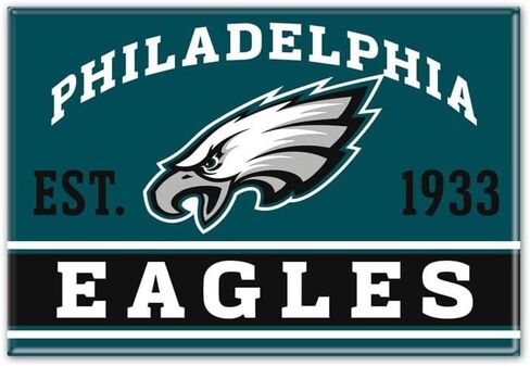 Wincraft Philadelphia Eagles Decorative Metal Magnet, 2.5'' x 3.5'', Green and White, 1 Count in Kuwait
