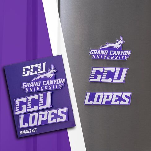 مغناطيس أكريليك جامعة صبار الصحراء جراند كانيون، 3 عبوات من تصميم GCU Lopes الزخرفي مرخص رسميًا (مجموعة المغناطيس A) in Kuwait