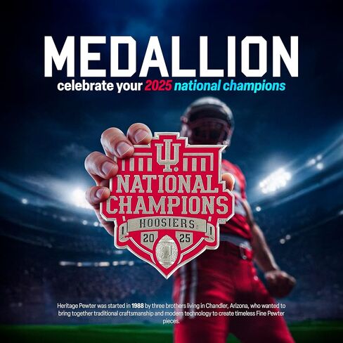 2025-26 Indiana Hoosiers National Championship Football Magnet | Intricately Crafted Metal Pewter in Kuwait