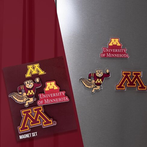 مغناطيس أكريليك من جامعة صبار الصحراء مينيسوتا، 3 عبوات من تصميم ديكور UMN Golden Gophers مرخص رسميًا (مجموعة المغناطيس A) in Kuwait