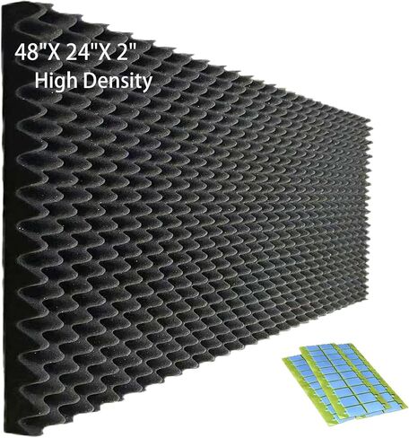 Egg Crate Foam Panel, 48"24"2" Black Acoustic Foam, Sound Proof Foam Panels for Walls/Recording Studios/KTV (1pack) in Saudi Arabia