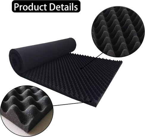 Egg Crate Foam Panel, 48"24"2" Black Acoustic Foam, Sound Proof Foam Panels for Walls/Recording Studios/KTV (1pack) in Saudi Arabia