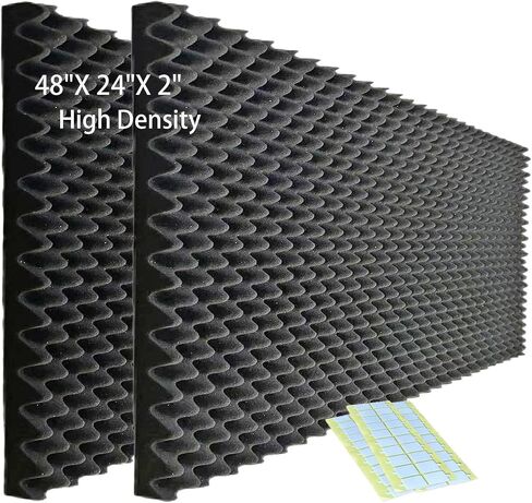 Egg Crate Foam Panel, 48"24"2" Black Acoustic Foam, Sound Proof Foam Panels for Walls/Recording Studios/KTV (1pack) in Saudi Arabia