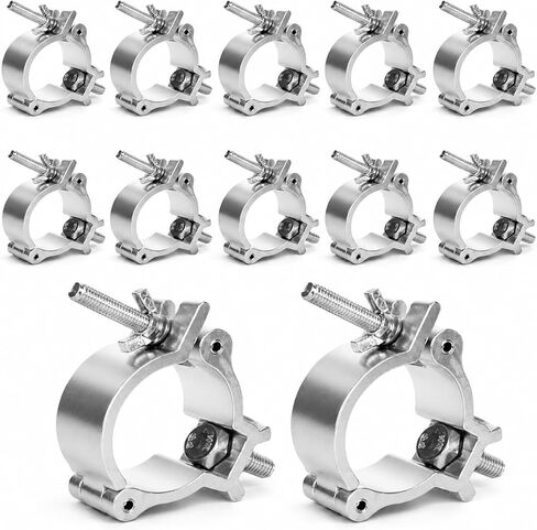 12-Pack Heavy Duty Aluminum Truss Clamps - 2 Inch Pro Stage Light Clamps for 220lb LED Par & Moving Head Fixtures - Fits 1.9-2.0" F34 Pipe for DJ Club & Theatrical Rigging in Saudi Arabia