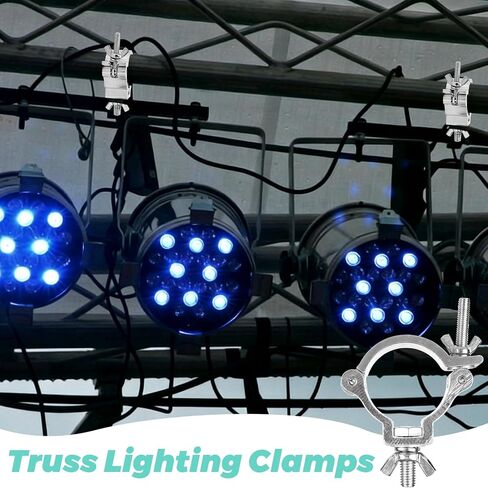 12-Pack Heavy Duty Aluminum Truss Clamps - 2 Inch Pro Stage Light Clamps for 220lb LED Par & Moving Head Fixtures - Fits 1.9-2.0" F34 Pipe for DJ Club & Theatrical Rigging in Saudi Arabia