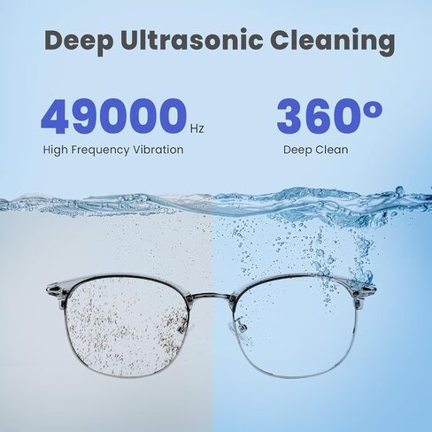 Ultrasonic Jewelry Cleaner, 49KHz Sonic Cleaner with 5 Timer Modes, Professional Eyeglass & Jewelry Cleaning Machine for Ring, Denture, Retainer, Watch Band, 304 Stainless Steel Tank (White) in Kuwait