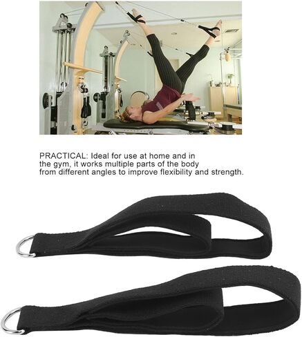 Generic Durable Pilates Straps Double Loop Anti Slip for Home Gym Workout 2 Pcs Cotton Tape in Kuwait
