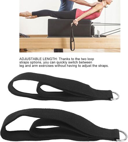 2 Pcs Pilates Double Loop Straps with DRings for Home Gym & Studio Use in Kuwait
