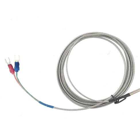 Temperature Sensor 4 * 30mm in-line Type Thermocouple K/J/PT100 0-800℃ for PID Controller Wire 1M 2M 3.0M 1Pcs(J Type 2M) in Saudi Arabia
