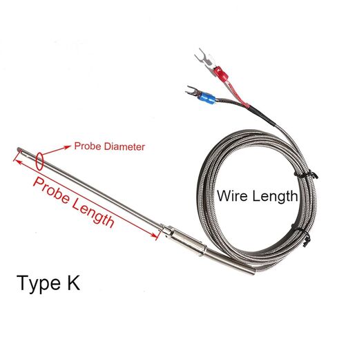 3.0 متر نوع K WRNK-191 سلك حراري مسبار 0-1100 درجة 2-أسلاك مستشعر درجة الحرارة مرن 1 قطعة (مسبار 3x200 مللي متر) in Kuwait