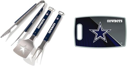 YouTheFan Dallas Cowboys طقم شواء 3 قطع + لوح تقطيع Sports Vault Dallas Cowboys in Kuwait